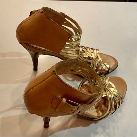 Cole Haan gold strappy heels with Nike air technology for ultimate comfort - Picture 5 of 11